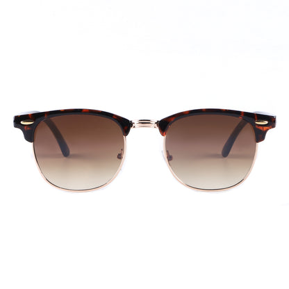 Timeless Clubmaster-Style Sunglasses with Polished Temples P1947