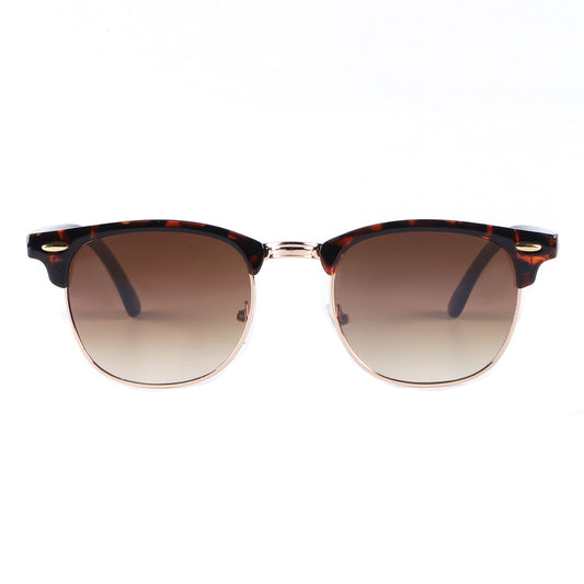 Timeless Clubmaster-Style Sunglasses with Polished Temples P1947