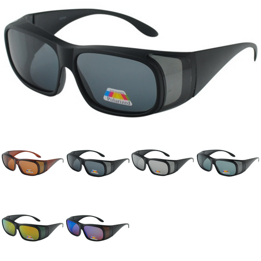 Bulk Fitover Sunglasses featuring Curved Wrap Around Temples and Side Lenses PL10548