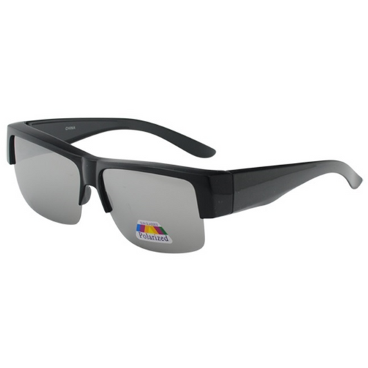 Polarized Fit Over Sport Sunglasses with Half Frame Bottom and Thick Side Arms PL10549