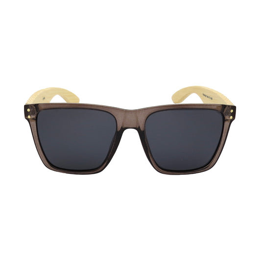 Bulk Classic Flat Top Sunglasses featuring Wooden Sides and Metal Hinges PL11055