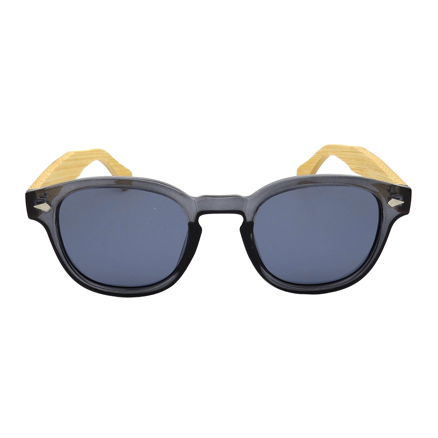 Bulk Retro Horn Rimmed Sunglasses featuring Wooden Sides and Metal Pin Accents PL11056