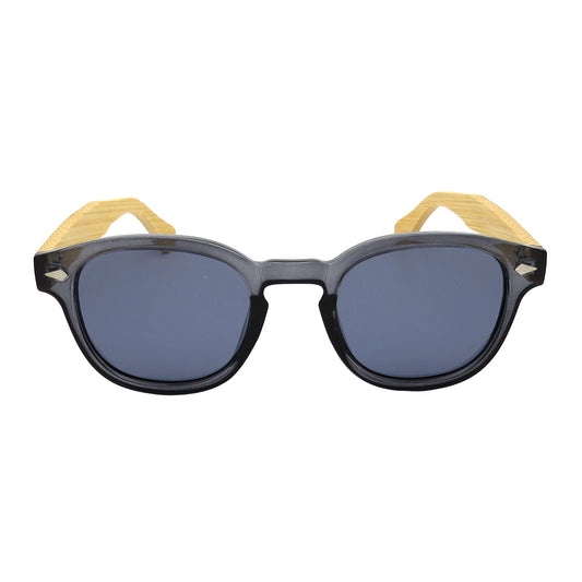 Bulk Retro Horn Rimmed Sunglasses featuring Wooden Sides and Metal Pin Accents PL11056