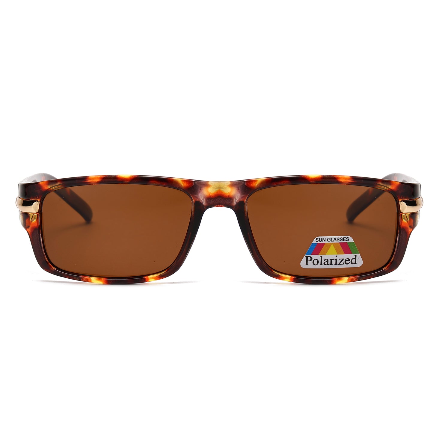 Men Sport Polarized Sunglasses with Thick Wrap Around Temples and Metal Details PL11071
