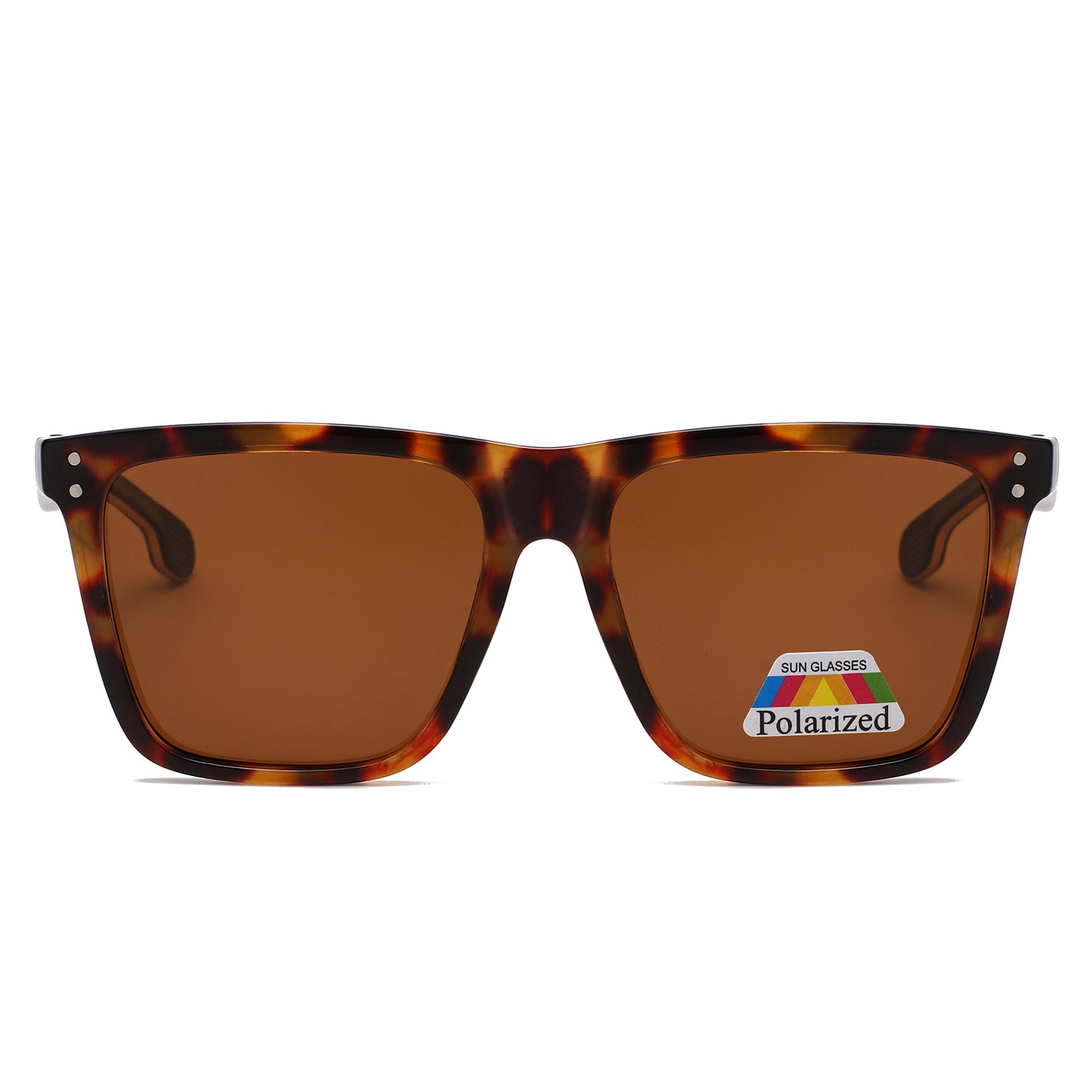 Wholesale Polarized Square Sunglasses with Cutout Metal Geometry Temples PL11072