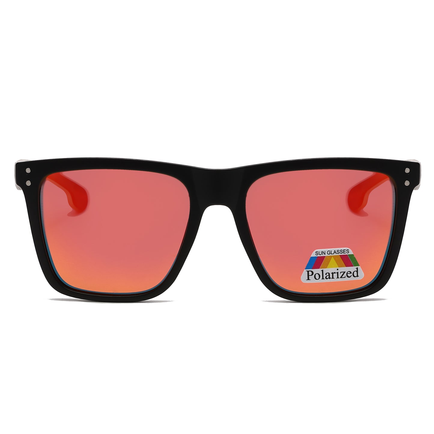 Wholesale Polarized Square Sunglasses with Cutout Metal Geometry Temples PL11072
