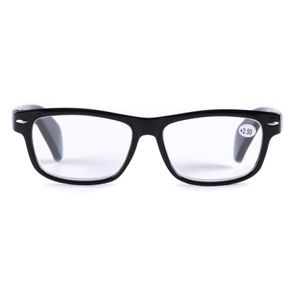 Classic Unisex Rectangular Reading Glasses in Black, Tortoise, and Clear Colors RJ061