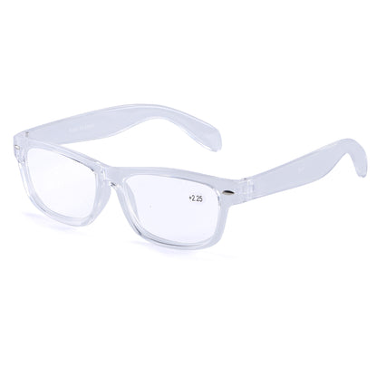 Classic Unisex Rectangular Reading Glasses in Black, Tortoise, and Clear Colors RJ061