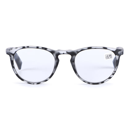 Unisex Classic Round Panto Readers available in Tortoise and Abrstract Frames RJ10467