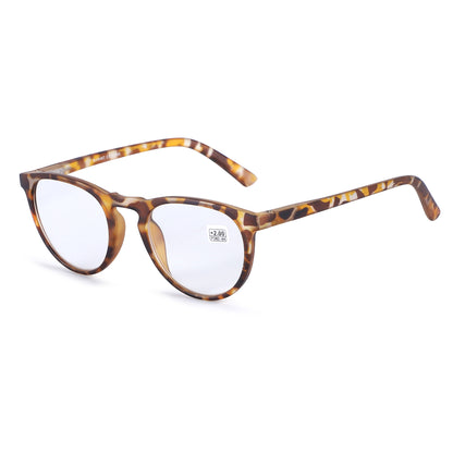 Unisex Classic Round Panto Readers available in Tortoise and Abrstract Frames RJ10467
