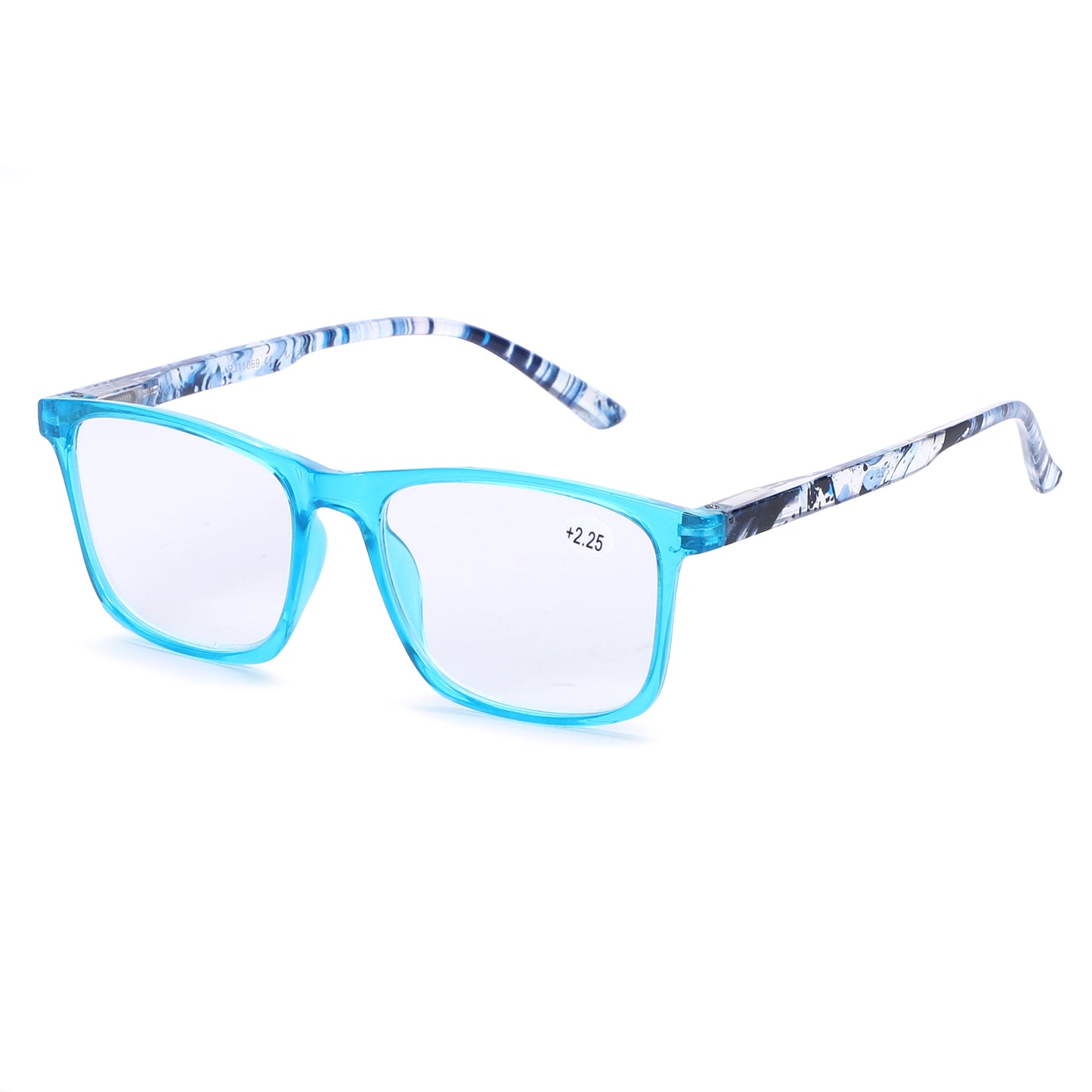 Modern Transparent Square Readers with Colorful Patterned Side RJ11069