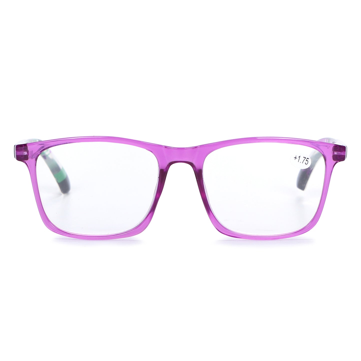 Modern Transparent Square Readers with Colorful Patterned Side RJ11069