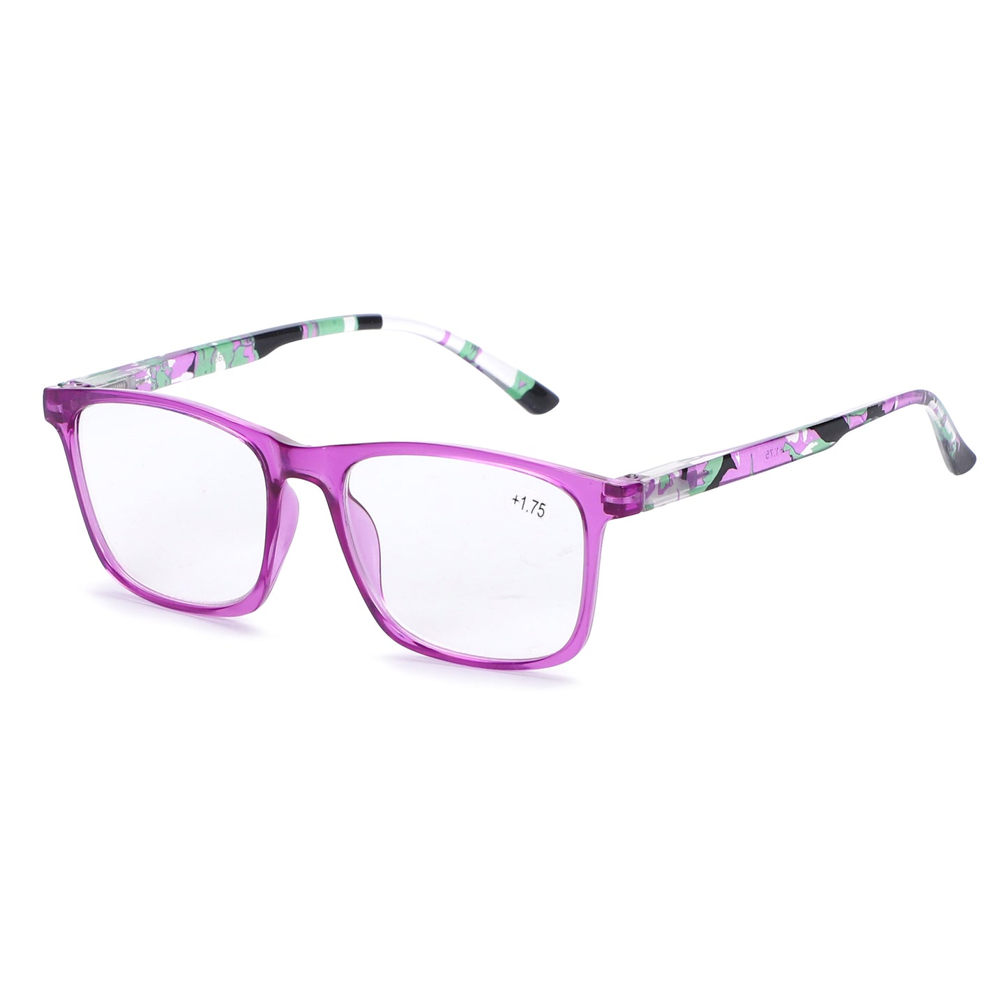 Modern Transparent Square Readers with Colorful Patterned Side RJ11069