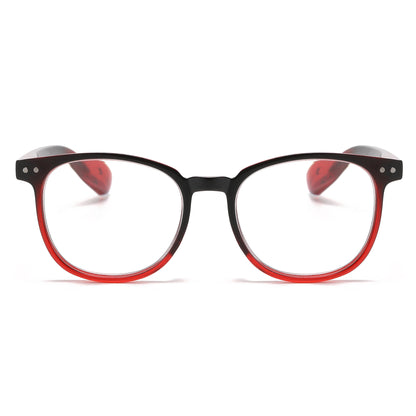 Retro Rounded Square Reading Glasses with Lightweight Two-Tone Frames RJ11070