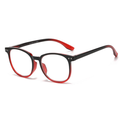 Retro Rounded Square Reading Glasses with Lightweight Two-Tone Frames RJ11070