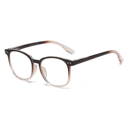 Retro Rounded Square Reading Glasses with Lightweight Two-Tone Frames RJ11070