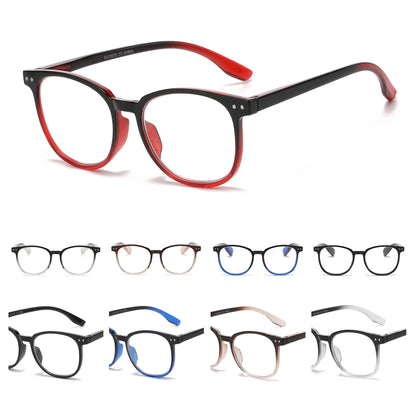 Retro Rounded Square Reading Glasses with Lightweight Two-Tone Frames RJ11070