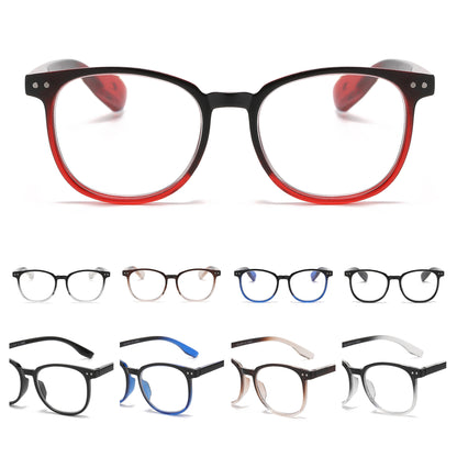 Retro Rounded Square Reading Glasses with Lightweight Two-Tone Frames RJ11070