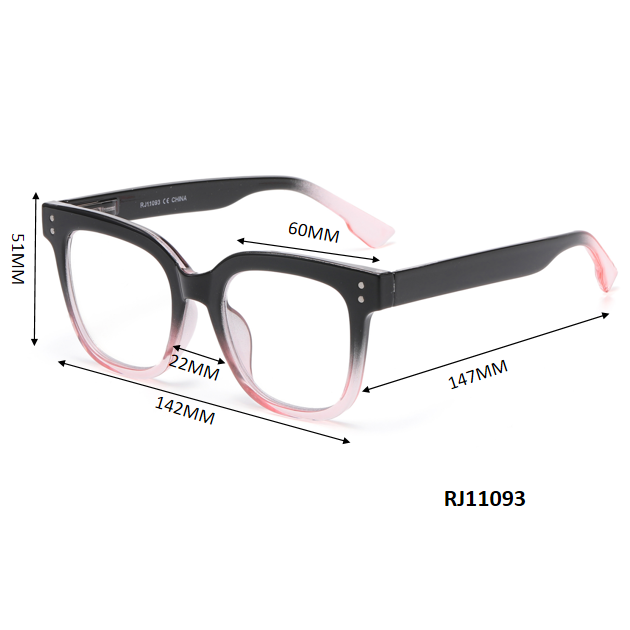 Oversized Thick-Rimmed Square Reading Glasses in 10+ Custom Reading Powers RJ11093