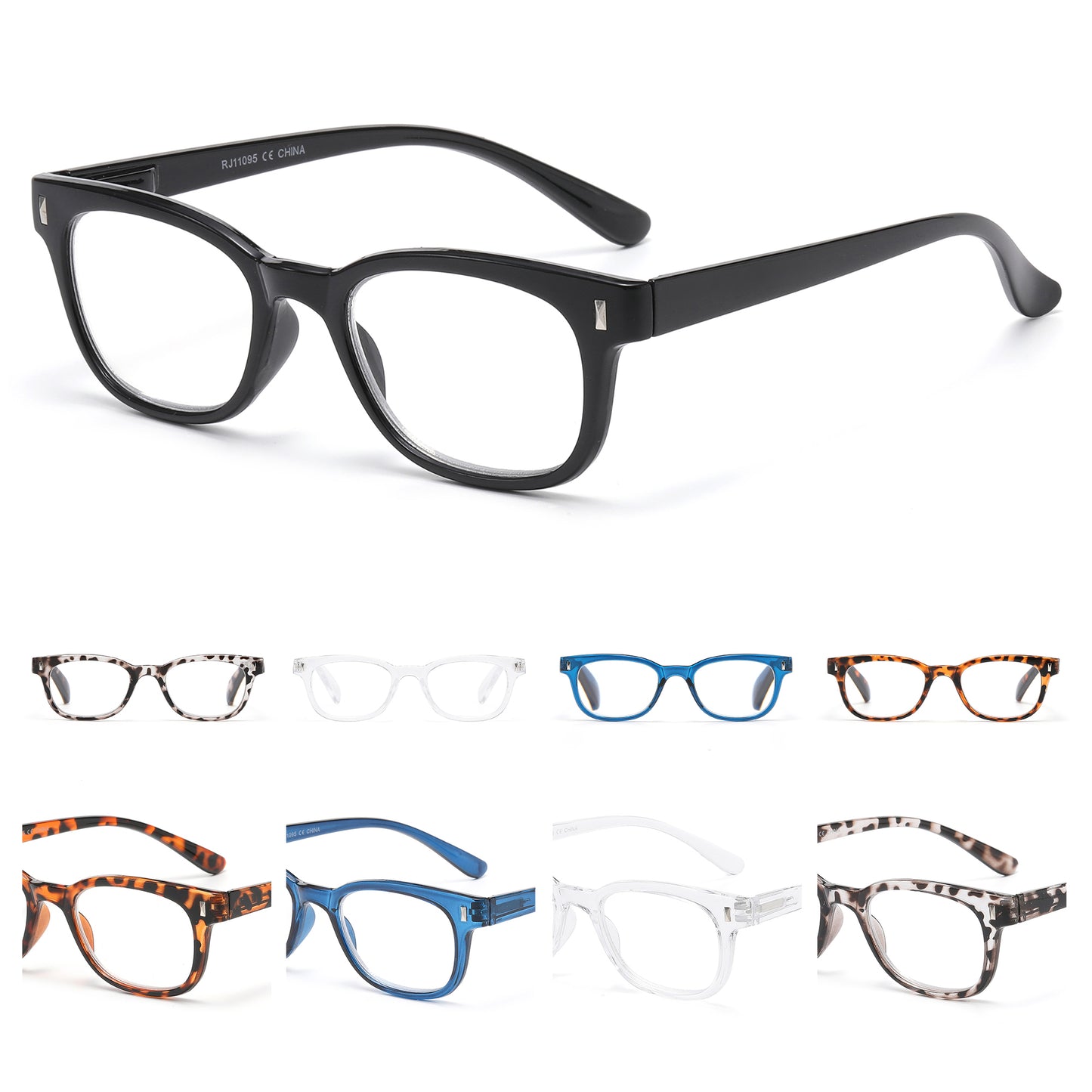 Retro Square Reading Glasses in 10+ Custom Reading Powers RJ11095