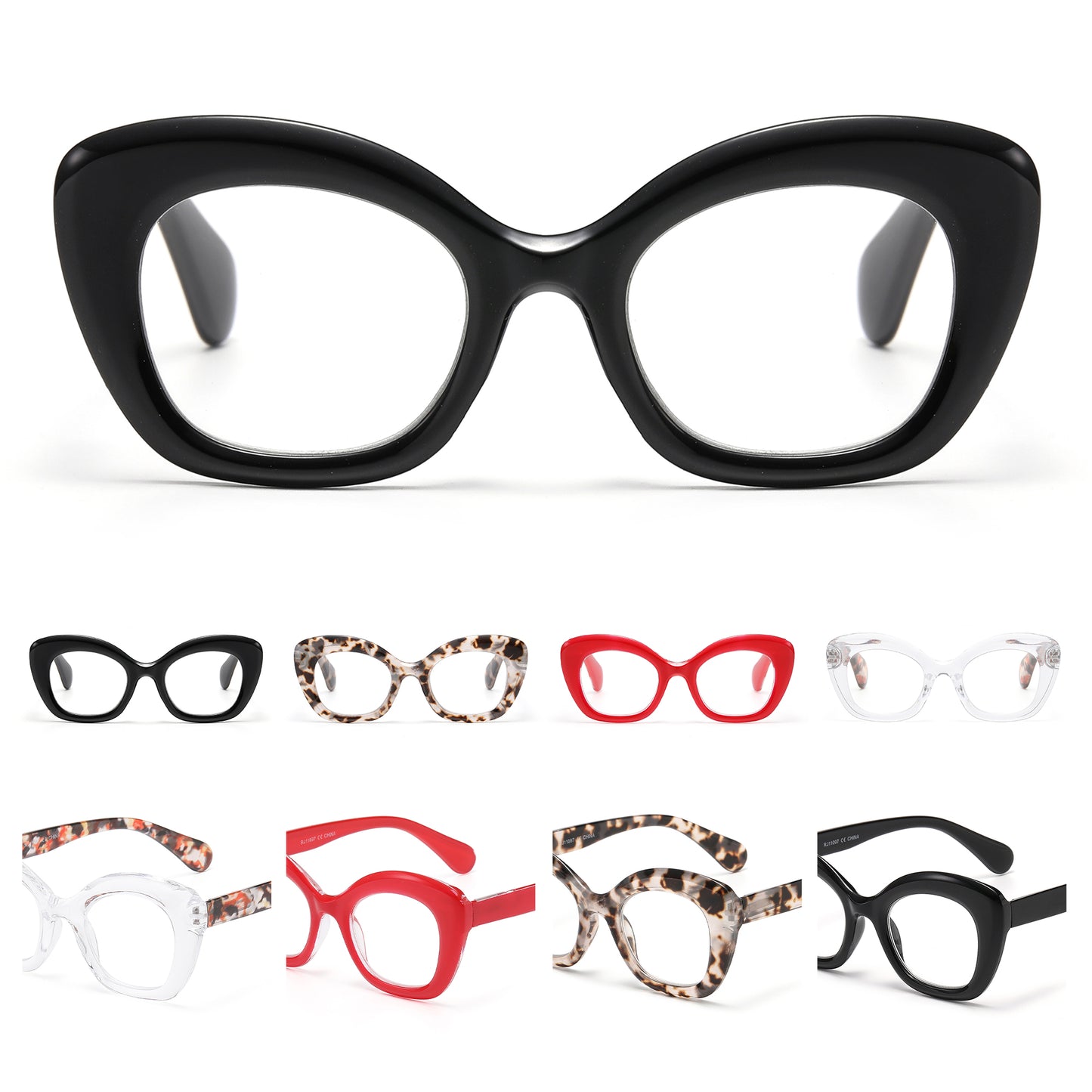 Women's Vintage Oversized Cat-Eye Reading Glasses in 10+ Custom Reading Powers RJ11097
