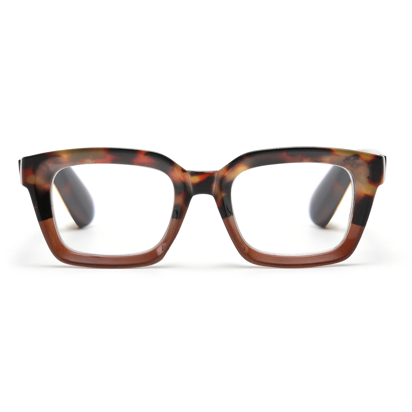 Retro Square Thick Frame Reading Glasses in 10+ Custom Reading Powers RJ11098