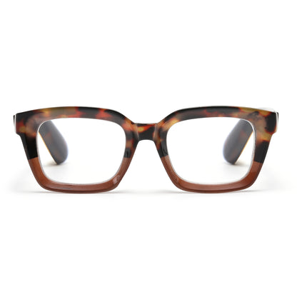 Retro Square Thick Frame Reading Glasses in 10+ Custom Reading Powers RJ11098