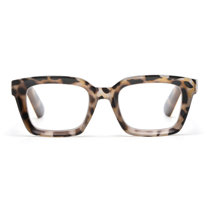 Retro Square Thick Frame Reading Glasses in 10+ Custom Reading Powers RJ11098