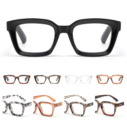 Retro Square Thick Frame Reading Glasses in 10+ Custom Reading Powers RJ11098