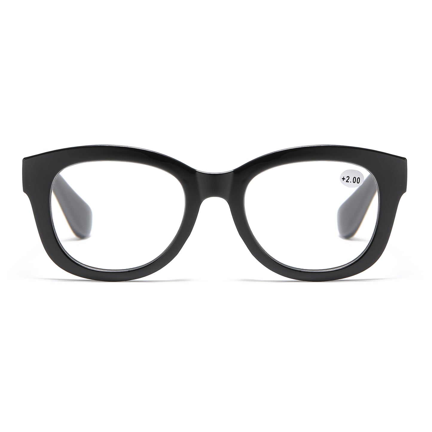 Unisex Retro Round-Square Reading Glasses with Thick Temples RJ11099