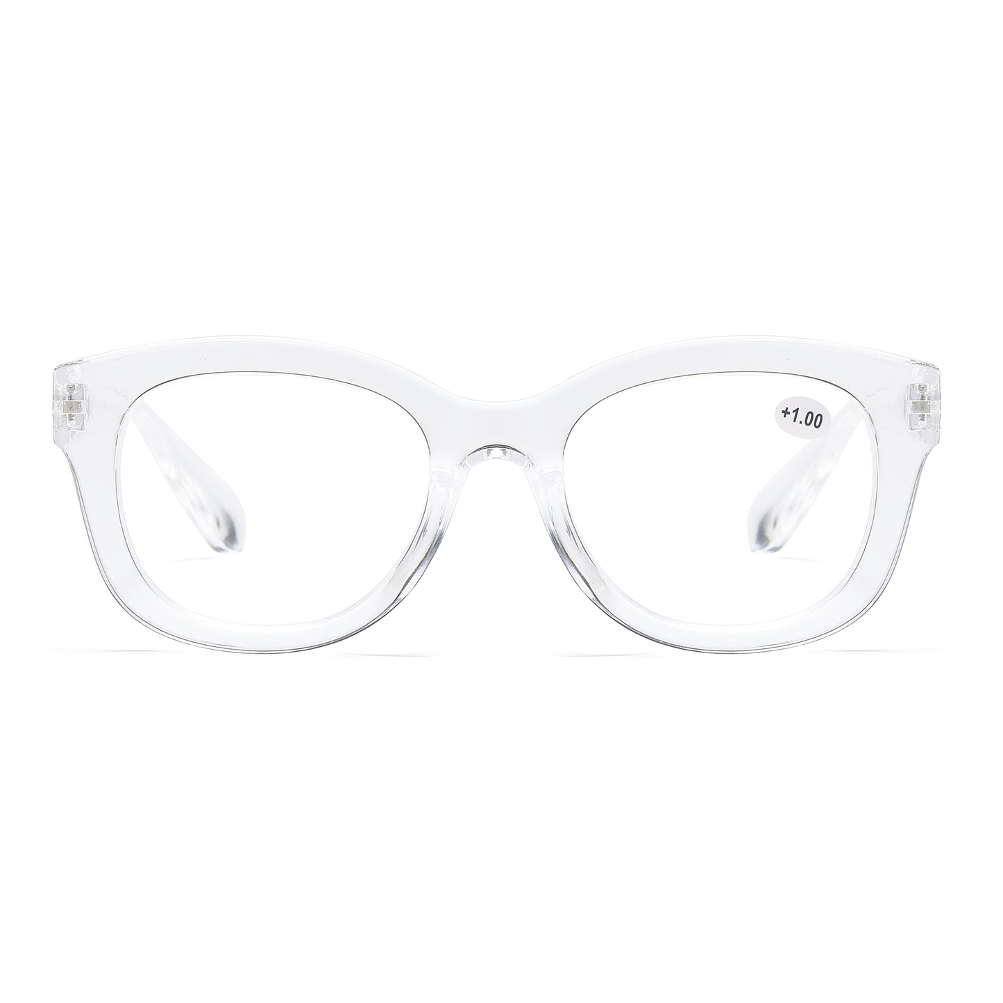 Unisex Retro Round-Square Reading Glasses with Thick Temples RJ11099