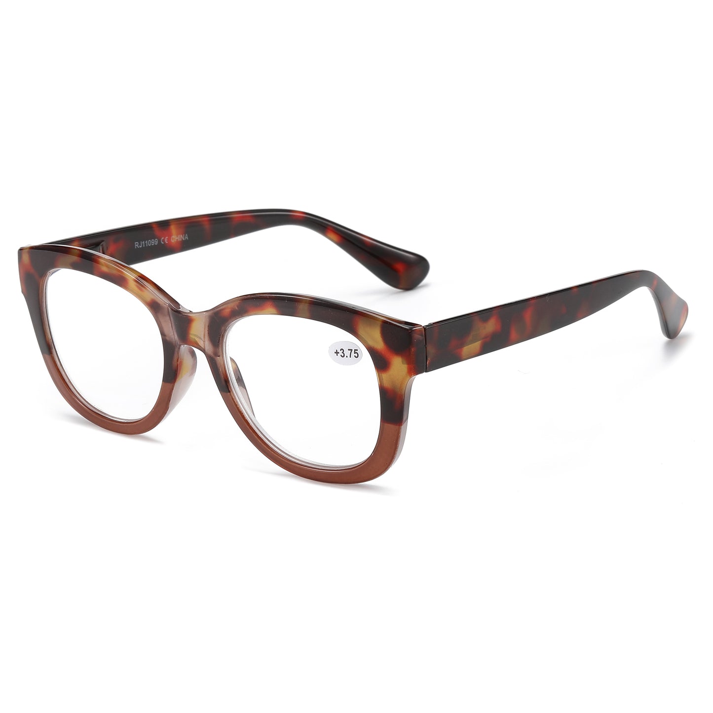 Unisex Retro Round-Square Reading Glasses with Thick Temples RJ11099