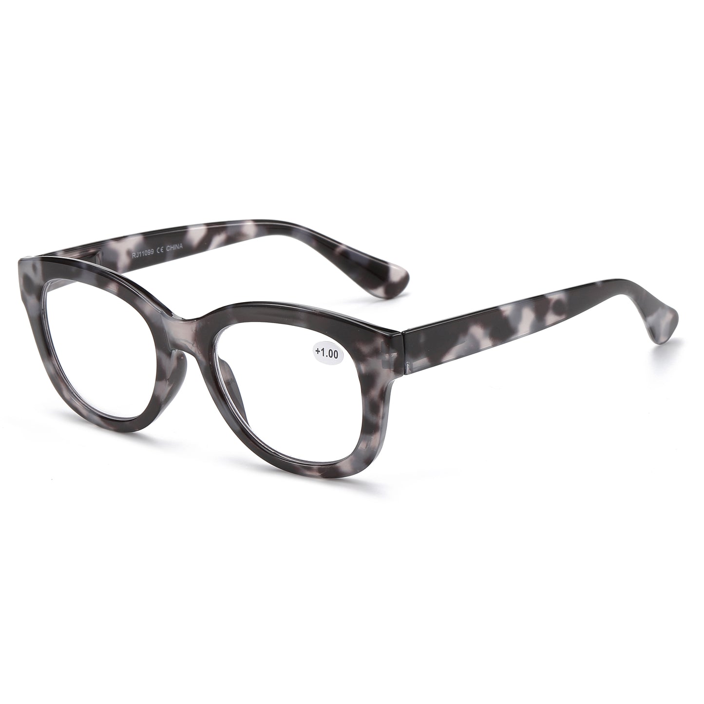 Unisex Retro Round-Square Reading Glasses with Thick Temples RJ11099