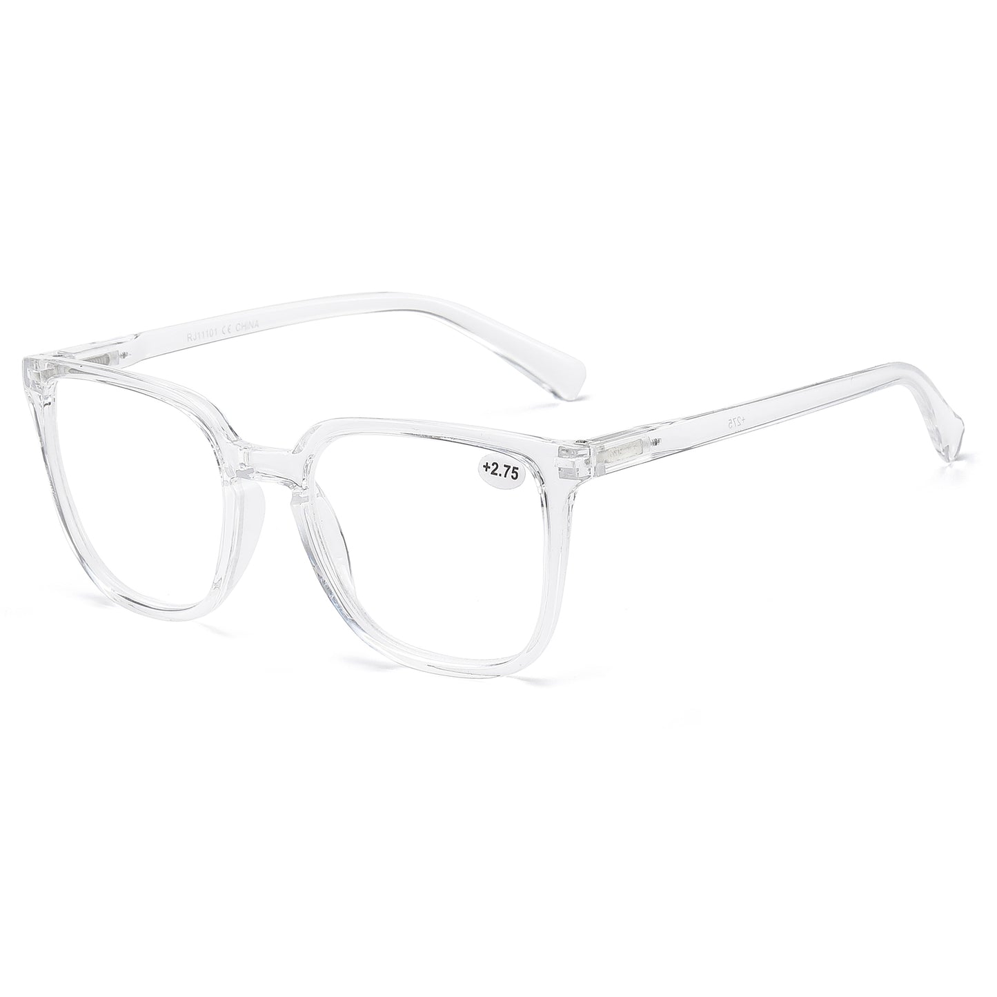 Unisex Minimalist Square Reading Glasses with Slim Comfort Fit Temples RJ11101