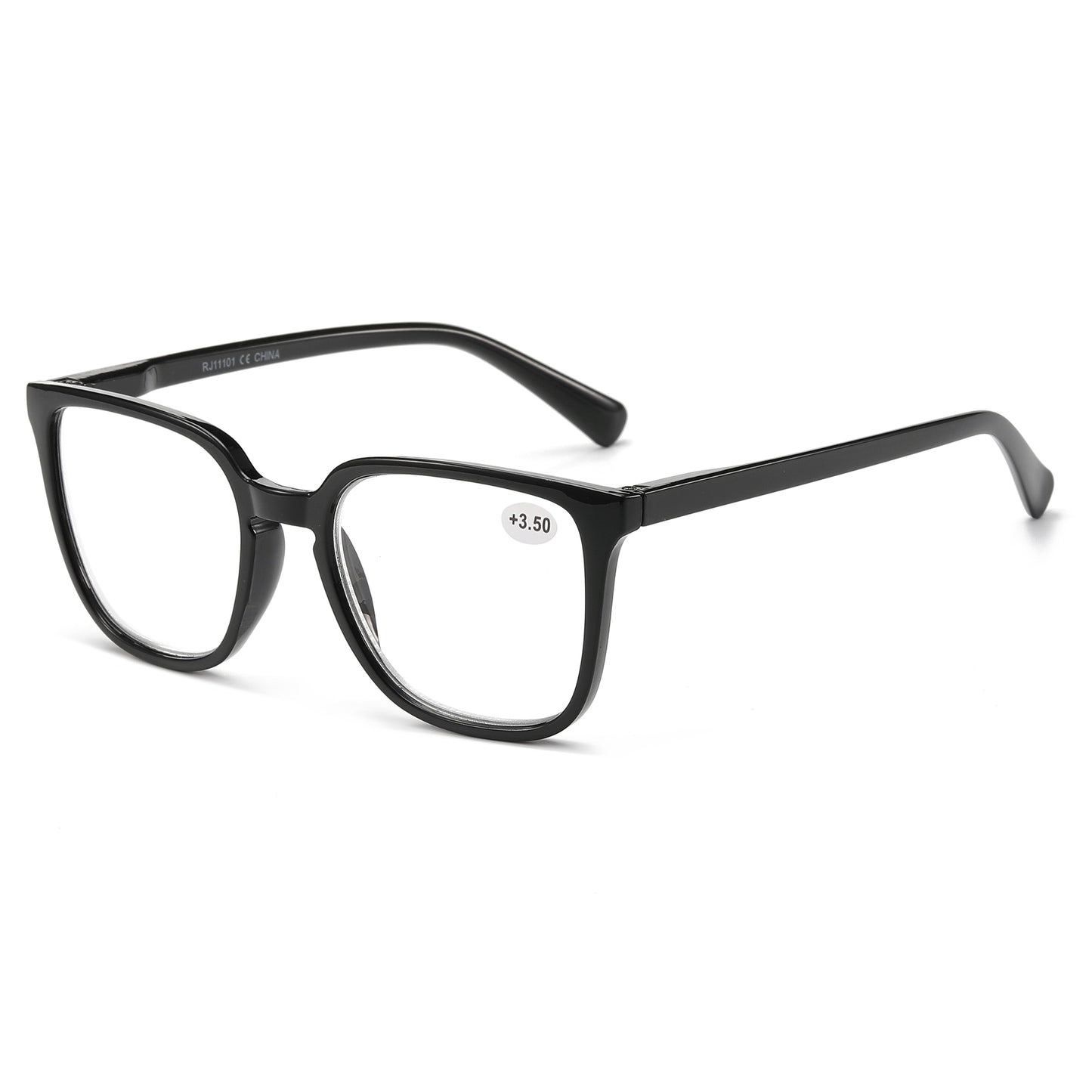 Unisex Minimalist Square Reading Glasses with Slim Comfort Fit Temples RJ11101