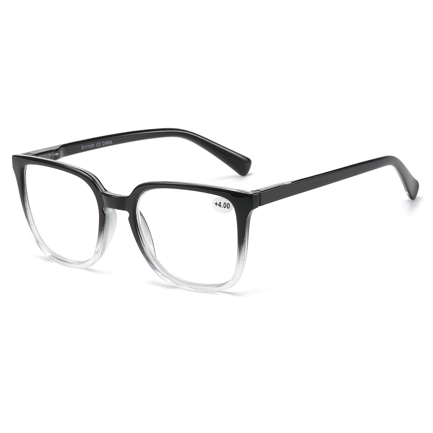 Unisex Minimalist Square Reading Glasses with Slim Comfort Fit Temples RJ11101