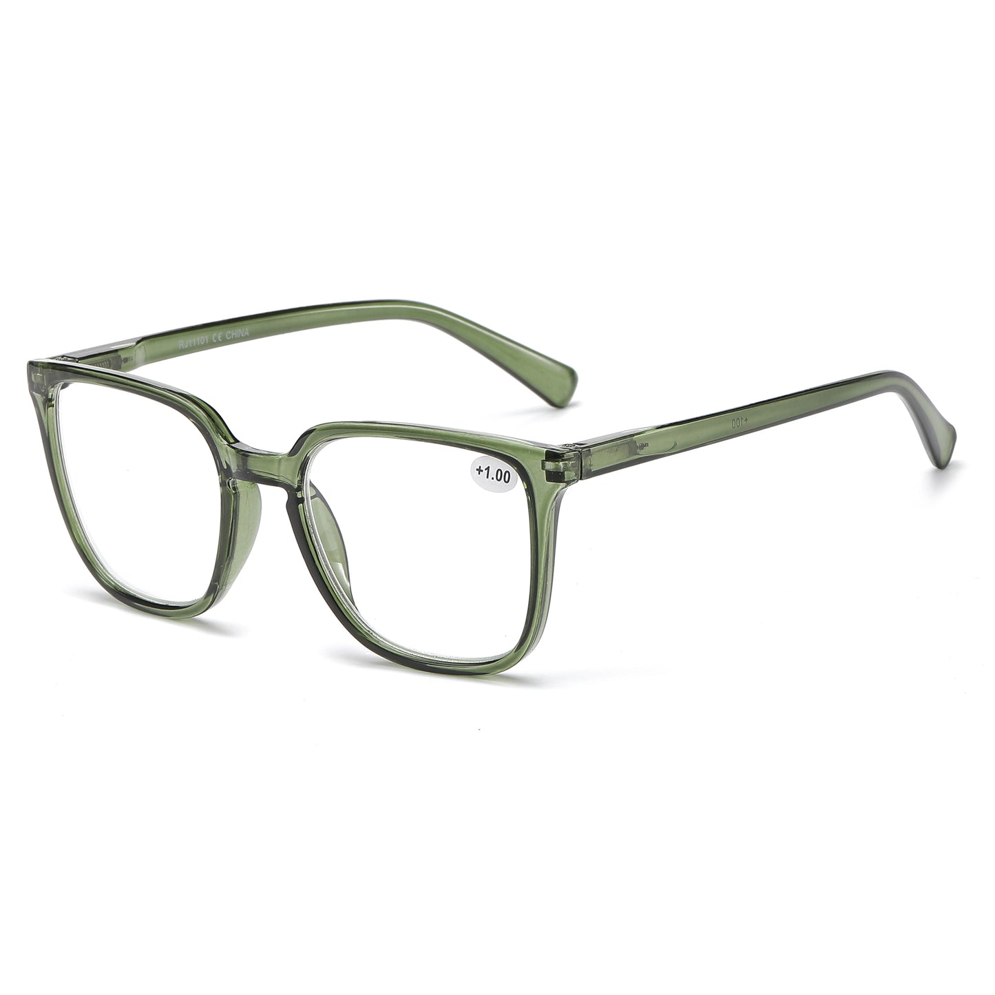 Unisex Minimalist Square Reading Glasses with Slim Comfort Fit Temples RJ11101