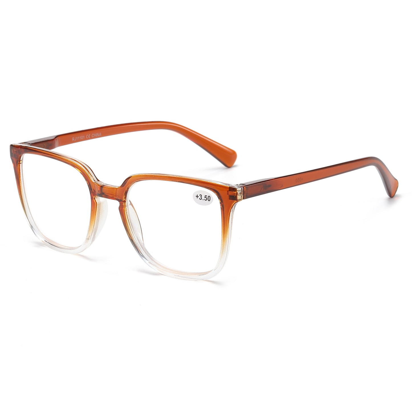 Unisex Minimalist Square Reading Glasses with Slim Comfort Fit Temples RJ11101