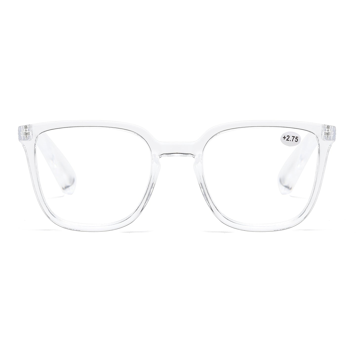 Unisex Minimalist Square Reading Glasses with Slim Comfort Fit Temples RJ11101