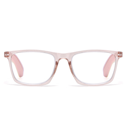 Unisex Square Frame Two-Tone Reading Glasses in 10+ Custom Reading Powers RJ11106