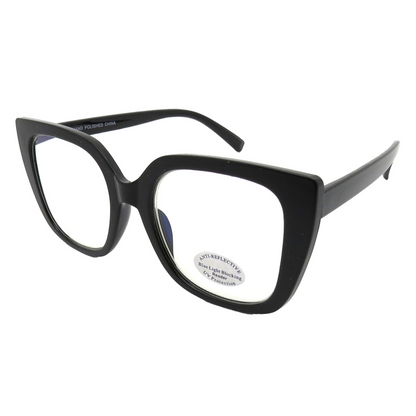 Women's Thick Frame Square Anti-Reflective Blue Light Reading Glasses RJ11134-BLB