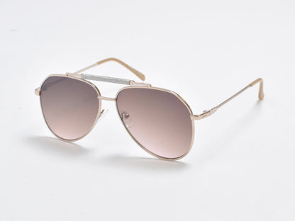 Classic Aviator Sunglasses with Textured Double Bridge SK10473