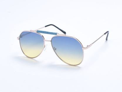 Classic Aviator Sunglasses with Textured Double Bridge SK10473