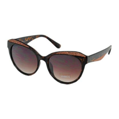 Glitter Accent Cat-Eye Sunglasses with Translucent Frames and UV400 SK10475