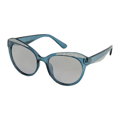Glitter Accent Cat-Eye Sunglasses with Translucent Frames and UV400 SK10475