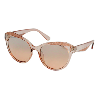 Glitter Accent Cat-Eye Sunglasses with Translucent Frames and UV400 SK10475