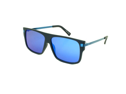 Urban Square Mirrored Sunglasses with Lightweight Metal Temples SK10477