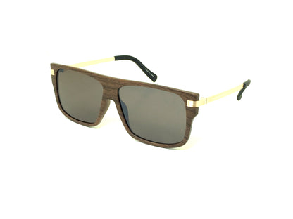 Urban Square Mirrored Sunglasses with Lightweight Metal Temples SK10477