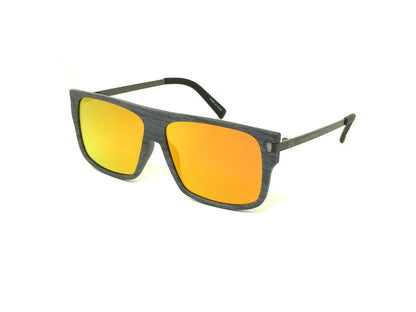 Urban Square Mirrored Sunglasses with Lightweight Metal Temples SK10477