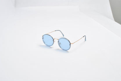 Vintage Round Tinted Sunglasses with Gold Metal Frames SK10481